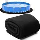 Tinideya Oval Pool Liner Pad Strong Durable Puncture Resistant Floor Mat Polyester Geotextile Above Ground Pool Accessories Delicate Floor Pad for Swimming Pools Bath, Black (15 x 30 ft)
