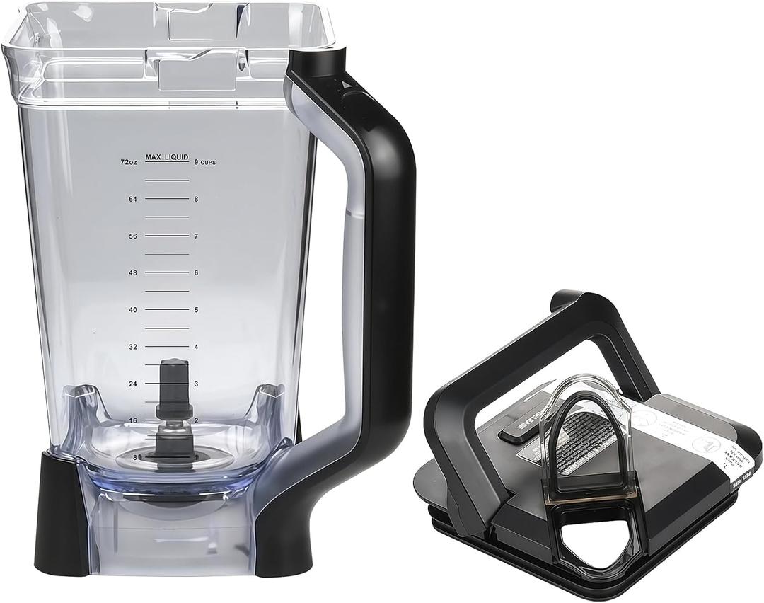 72oz Blender Replacement Parts For Ninja Blender BL610, ONLY Fits 6-Fin Base New Model, Blenders Replacement Pitcher with Locking Lid For Ninja BL710WM CO610B CO650B CT610C, NOT For 4-Fin Base