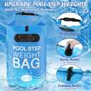 75 lb Heavy Duty Pool Ladder Weights - 2 Pack Pool Step Sand Bags for Above Ground Pools, Waterproof 500D PVC, Tear-Resistant Pool Stair Stabilizer to Prevent Floating, Sky Blue
