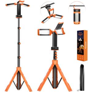 Saker Portable Camping Light with Stand 73inch 20000mAh Rechargeable LED Work Lights 800/3200 Lumen 4000/6500K Emergency Lights for Camping, Garage, Outdoor Work, Power Outages, Fishing LD18