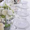 WELLIFE 300 PCS Silver Dinnerware Set for 50 Guests, Silver Plastic Disposable Plates for Party, 50 Dinner Plates, 50 Salad Plates, 50 Cups Forks Knives Spoons for Wedding and Party Anniversary