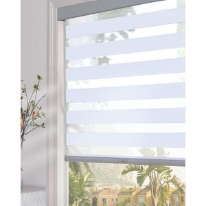 Persilux Blackout Cordless Zebra Blinds for Windows (35" W x 64" H, Light Grey) with Upgraded Cassette Free-Stop Dual Layers Sheer Roller Shades for Home and Office