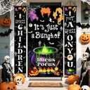 3Pcs Halloween Party Decorations Witch Party Decorations Halloween Front Porch Banner Backdrop Witches Hocus Pocus Decorations Photo Studio Props Decor Supplies