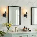 Wall Sconces Set of Two, Modern Bathroom Vanity Light Fixtures with Clear Glass, Hardwired Sconces Black Wall Lights for Bathroom Mirror Living Room Bedroom Hallway Stairs