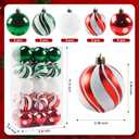 30PCS Christmas Ball Ornaments, 2.36" Red Green White Xmas Balls Decoration, Shatterproof Christma Balls Ornaments for Xmas Tree, Painting & Glittering Hanging Ball for Party Event