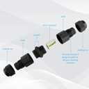 IP68 Waterproof Electrical Connectors, OutdoorJjunction Box Waterproof, M16 2 Way 3 Pin for Max  7.3mm Cable Diameter, 4 Pack