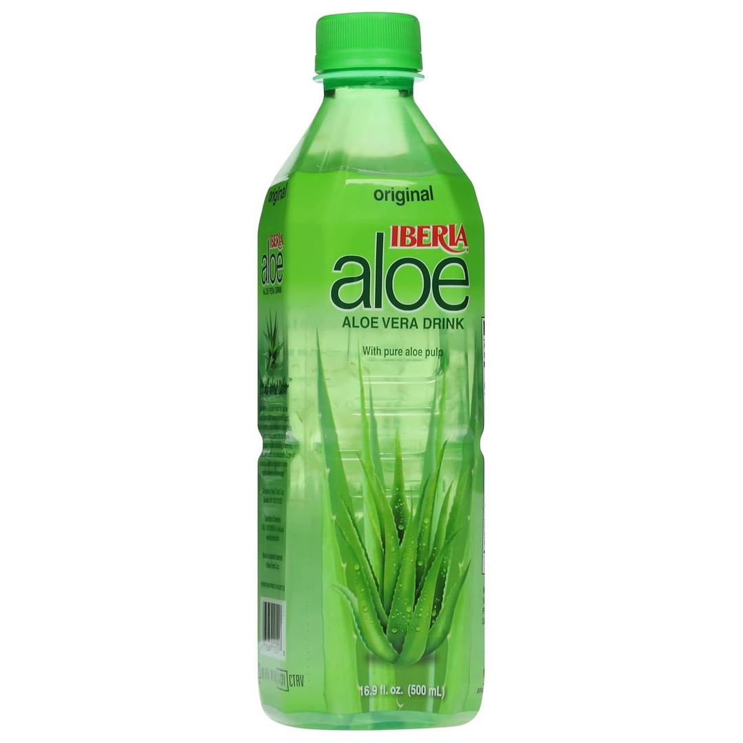 Iberia Aloe Vera Drink with Aloe Vera Pulp, Original, 16.9 fl oz (Pack of 24) Best By Feb 03, 2027