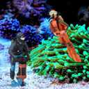 Toyvian Scuba Diver Figures with Shark Miniature, 3 Pack PVC Diver Action Models for Aquarium Decoration Marine Life Figurines for Fish Tank Ornaments and Diorama Projects