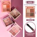 2 x Matte & Shimmer Eyeshadow Palette - Waterproof Long-Lasting Neutral Browns, Champagne & Taupe Kit with Blending Brush, Travel Compact, High Pigment Creamy Shades (Romantic Glow)