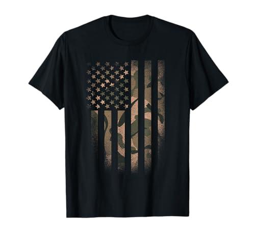 Camo American Flag Usa Military Tactical Camouflage Desert Women Girls Kids Men T-Shirt, M