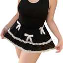Women's cosplay anime French maid apron uniform Christmas makeup ball large underwear, 4XL