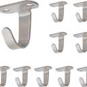 NearMoon Stainless Steel Screw Mounted Ceiling Hooks, Under-Shelf Towel/Robe Clothes Hook Heavy Duty Coat Hanger for Bathroom Kitchen Cabinet Garage, 10 Pack (Brushed Nickel)