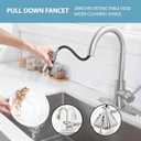 VCCUCINE Kitchen Faucet with Pull Down Sprayer, Brushed Nickel Faucet for Kitchen Sink, Small High Arc RV Stainless Steel Single Handle Pull Out Kitchen Sink Faucet