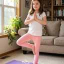 Bienzoe Stretch Girls Legging for School: Kid Toddler Yoga Dance Cotton Tights 3pcs Set