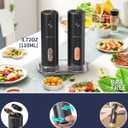 CIRCLE JOY Rechargeable Electric Salt and Pepper Grinder Set with Base, Automatic Pepper Mills with 110ml Container, External Adjustable Coarseness, White Led Light and One-Handed Operation, Black