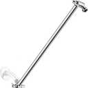15 Inch Extra Long Adjustable Shower Head Extension Arm With Locking Set Screw, Singing Rain Brass Chrome Angle Height Adjustable, Easy To Install, G1/2 Universal Connector Compatible (Chrome Finish)