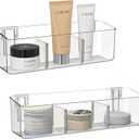 vacane Plastic Over Cabinet Door Organizer, Adhesive Mount Storage Organizer Container Hanging Basket Bins For Craft Room, Pantry, Office, Space Saving Holder for Kitchen Bags-XL 2pack
