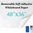 Dry Erase Board Sticker for Wall, 48" x 36"Whiteboard Sticker with Removable Foam Adhesive Backing, Peel and Stick Whiteboard that Repositions Easily & Leaves No Residue