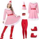 Lady Elf Costume for Woman Plus Size Christmas Cosplay Party Elf Costume Full Set (2XL) (XX-Large)