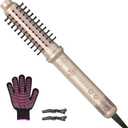 1.5 Inch Auto Rotating Curling Brush, Spinning Heated Thermal Round Brush Volumizer, 3 in 1 Ionic Hair Brush Styler for Long Medium Hair, 3 Temp Settings, 30S Fast Heat-Up, Dual Voltage