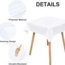 Wolkemer 2 Pack 36x36 Inch Small Square Tablecloth, Washable and Reusable Polyester Fabric Table Cloth, Solid White Table Cover for Nightstand, End Tables, Side Tables, Coffee Tabletop Decoration
