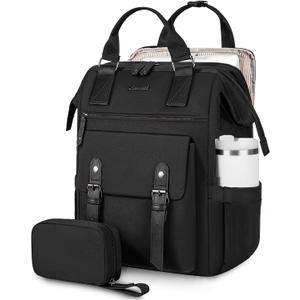 LOVEVOOK Laptop Backpack, Travel Bag with 17.3 inch Laptop Compartment, Water Resistant Teacher Nurse Doctor Work Bag, Anti-theft Daypack, Black, 17.3 Inch Upgrade