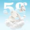 Open Ear Clip Wireless Earbuds Bluetooth 5.4, Lightweight Comfort Sports Bone Conduction Headphones Built-in Mic for Clear Audio, Stable Fit Earphones 24H Play-Beige