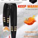 PEHMEA Women's Sherpa Lined Sweatpants Winter Warm, Fleece Joggers for Athletic Lounge (Black, XL)