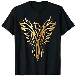 Gold Phoenix Mythical Legendary Bird Graphic Tee Shirt T-Shirt Small