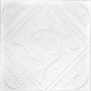 LA MAISON CEILINGS R02 Diamond Wreath Foam Glue-up Ceiling Tile (21.6 sq. ft./Case), Pack of 8, Ultra Pure White - Satin (Behr)