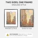 Homeforia 12x16 Black Picture Frame, High-End Metal, 9x12 Mat, Glass
