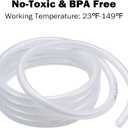 DAVCO 5/8" ID - 10 ft Heavy Duty Braided Clear Plastic Vinyl Tubing with 2 Stainless Clamps, Flexible High Pressure Reinforced PVC Plastic Tube Hose, Non-toxic, BPA Free