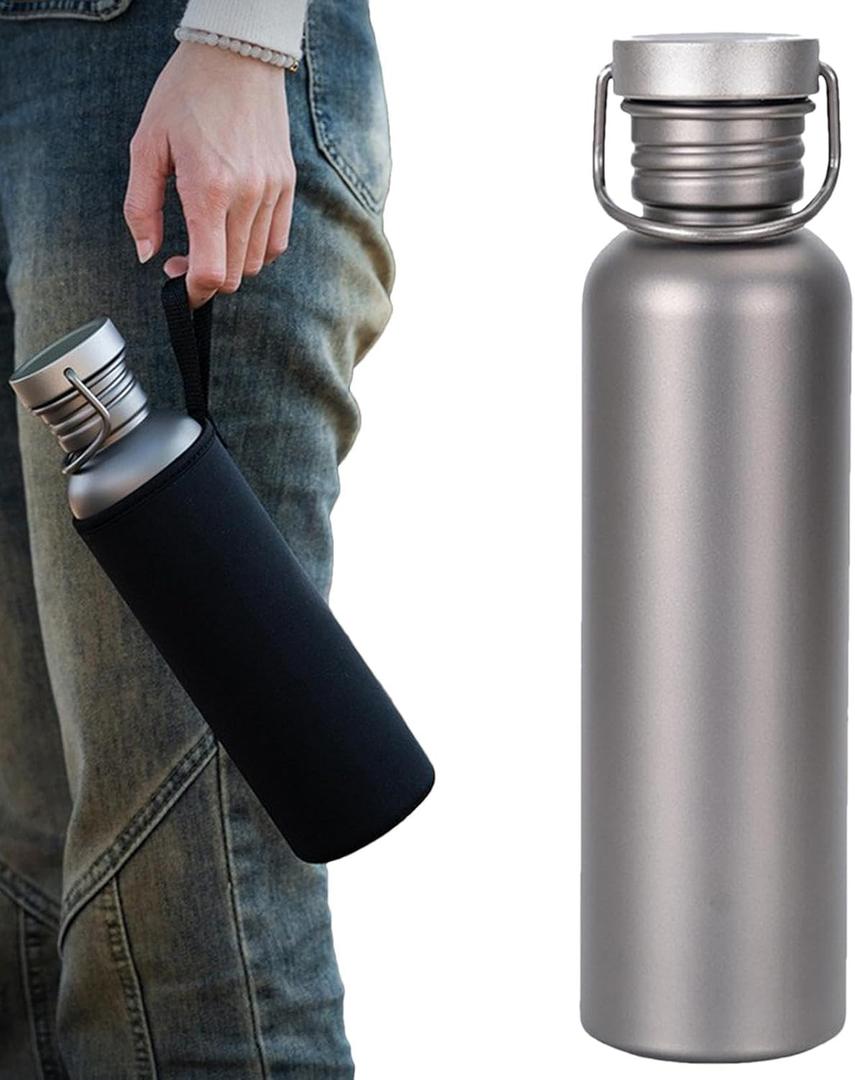 Titanium Sports Bottle | Lightweight and Hydration Water Bottle for Outdoor Activities | Leak-Proof Cycling Drinkware Perfect for Hiking, Camping, and Travelling (750 ml) Titanium Sports Bottle | Lightweight and Hydration Water Bottle for Outdoor Activities | Leak-Proof Cycling Drinkware Perfect for Hiking, Camping, and Travelling (750 ml)