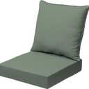 Arden earthFIBER Outdoor Deep Seat Cushion Set, 24 x 24, Rain-Proof, Fade Resistant, Deep Seat Bottom and Back Cushion for Chair, Sofa 24 x 24, Sage Green Texture