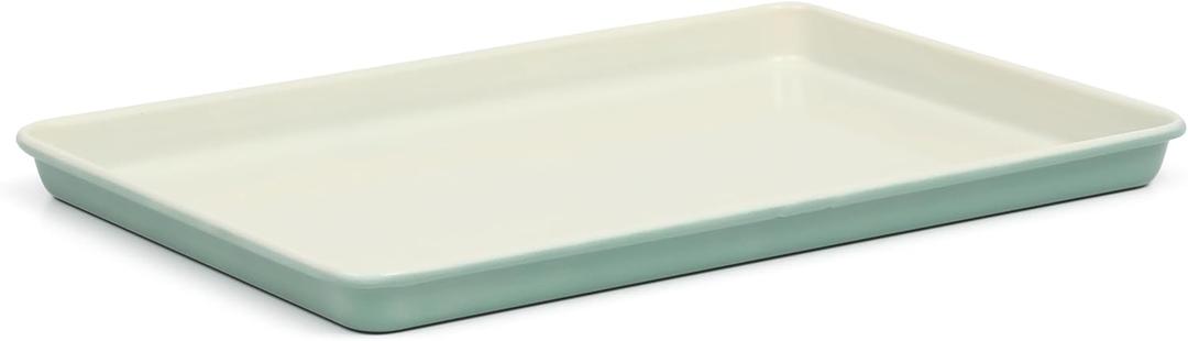 Martha Stewart Gallen 15 x 10 Inch Nonstick Carbon Steel Cookie Sheet  Teal, Durable Bakeware for Even Baking and Easy Cleanup