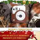CAIYOULE Protective Camera Case for Instax Mini 12 Instant Camera Fuji Mini 12 Case PU Leather Carrying Bag with Adjustable Shoulder Strap & 64 Pockets Photo Album - Brown