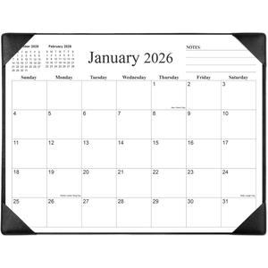 Desk Calendar 2026 with Desktop Mat, 18 Month Large Desk Pad Calendar from January 2026 to June 2027, 22" x 17" Desk Pad Calendar 2026-2027 for Home, School Office, Black