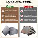 8 Pcs 3"x3" Q235 Carbon Steel Square Plates, 0.2" Thick with 4 Pre-Drilled 0.43" Holes, Heavy Duty Metal Base Plates for Structural Support, DIY & Industrial Applications