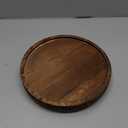 Round Decorative Wooden Tray for Bathroom Sink Kitchen Counter Decor Trays Small Wood Riser Pedestal Stand Dining Coffee Table Trays Vanity Spa Bathroom Accessories for Soap Dish Perfume Candle Tray (10 inch, Dark Brown)