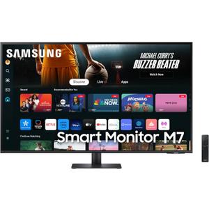 SAMSUNG 43-Inch M7 (M70D) Series 4K UHD Smart Monitor, Speakers, HDR10, USB-C, Multiple Ports, Gaming Hub, SolarCell Remote, Vision Accessibility Tools, LS43DM702UNXGO, 2024, Black