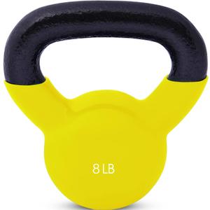JFIT Kettlebell Weights Vinyl Coated Iron - 12 Size Options, 5lbs-50lbs - Coated for Floor and Equipment Protection, Noise Reduction, Ballistic, Core, Weight Training