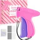 Stitch Gun for Clothes - Handheld Stitch Gun Quick Clothing Fixer - Tagging Gun - Includes 6 Needle, 1000 Black Fasteners & 1000 White Fasteners (Pink-purple)