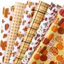 2 x RUSPEPA Fall Wrapping Paper Sheets, Autumn Pumpkin, Sunflower, Leaves and Plaid Design Gift Wrap Paper for Thanksgiving, Birthday, Harvest Gifts, 6 Folded Sheets, 19.68 X 27.5 Inch