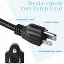 SPX1250WA Pool Filter Pump Power Cord Cable Replacement, Compatible with Hayward Power Flo II SP1700 Pump Series and Flo SP1500 Models