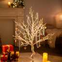 Sziqiqi Ornament Display Tree White Artificial Trees 3.4FT Tall Fake Decorative Manzanita Tree for Table Centerpiece Wedding Party Birthday Garden Christmas Decorations