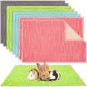 Barydat 8 Pcs Guinea Pig Cage Liner for Guinea Pig Cage Bedding Reusable Rabbit Mat Pad Washable Training Pad Animal Sleeping Bedding Mat(24x16'',Gray, Green, Pink, Blue)
