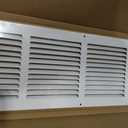Fits 24x6 Duct Opening Stamped Steel Return Air Grille Vent Cover Grille for Sidewall and Ceiling in White Surface Dimensions: 25.75"W X 7.75"H (24" W x 6" H Duct Opening)