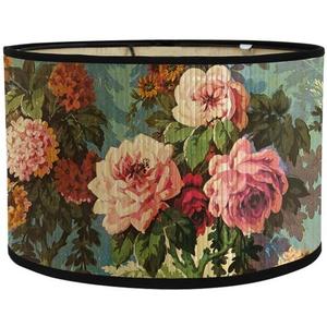 Lampshade E27 Vintage Bamboo Lampshade Flower Pattern Lantern Shade Cover Light Accessory for Pendant Table Lamp Floor Light (C)