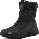 ROCKMARK Men's Winter Snow Boots Outdoor Warm Mid Calf Waterproof Durable Boot Non-Slip Warm Climbing Shoes (12, Black)