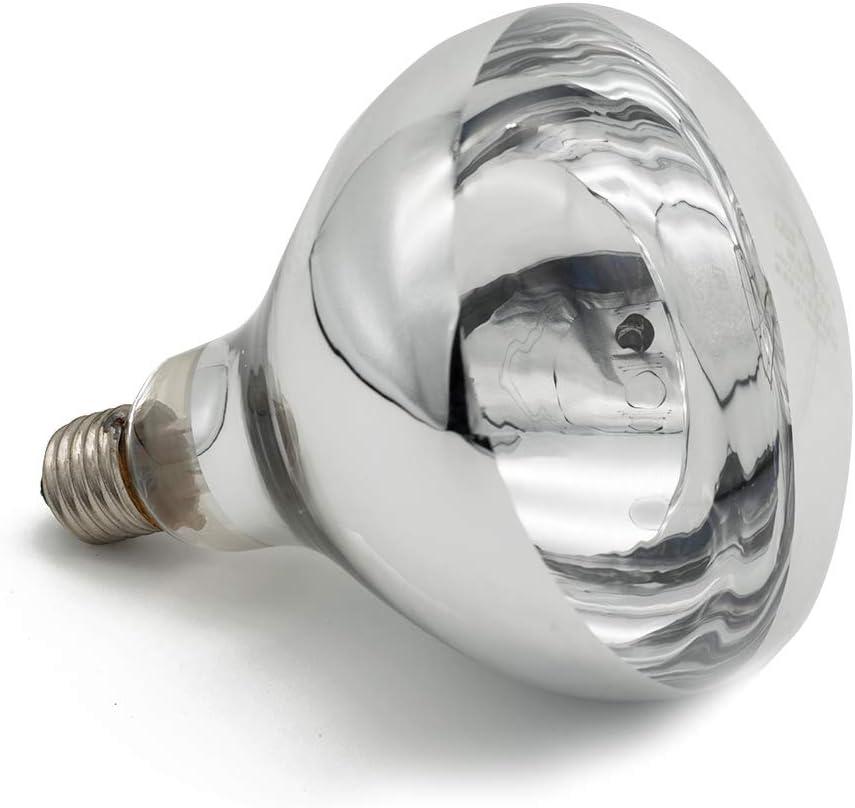Heat Lamp Bulb Clear Infrared Light Bulb 250 Watt Hard Explosion-Proof Glass for Chicks, Poultry, Bathroom, Food Heating, Light Therapy (120V, 250W)